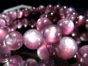 藤色タイプ 3A レピドライト ブレスレット 約10mm-10.5mm×19珠前後 美しい青みパープル 衝撃プライス 妖艶パープルシラー 良い未来へ導く石 ブラジル産