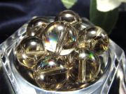虹入り黄水晶 アイリス スモーキーシトリン 粒売り 約9.5mm-10mm 一粒売り アクセサリーに 金運の代名詞 きらきらクラック入り ブラジル産 パワーストーン