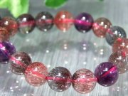 店頭展示中 バイヤー厳選 本気のスーパーセブン・金属光沢有り S級 スーパーセブン ブレスレット 7.5mm-8mm×25珠 7つ全部揃ってます ブラジル産