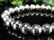 店頭展示中 鑑別書付属 希少レア 本物 ギベオン ブレスレット 8mm×24珠 45.2g 約4億5千万年前のミステリアスな宇宙から来た鉱物 1点物