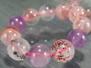 3A+ スーパーセブン ブレスレット 7.5mm-8mm×25珠 7つのパワーを持つ石 大人気MIXカラー 極上天然石 キラキラインクルージョン 一点物 ブラジル産