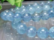 透明タイプ AA+ アクアマリン ブレスレット 12.5mm-13mm×17珠前後 3月誕生石 透き通ったアクアブルーカラー ブラジル産 パワーストーン 天然石