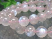 春の満月 ピンクムーンストーン ブレスレット 約7.5mm-8mm×25珠前後 柔らかく優しいピンク色に浮かび上がるブルーシラー マダガスカル産 パワーストーン