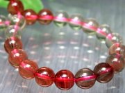 5A グラデーション キャンディーカラー アンデシン ブレスレット 6mm-7mm×28珠 キャンディレッド 中性長石 本当の自分に近づく変化を促す石 チベット産
