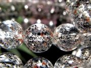 ガーネット&バイオタイトインクォーツ ブレスレット 8.5mm-9mm×22珠前後 見逃せない希少品 黒点と輝く褐色結晶 1月誕生石 ペルー産 パワーストーン 天然石