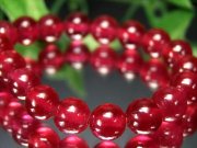 最高級グレード S級 宝石質 ルビー ブレスレット 7mm-7.5mm×28珠 深紅の高貴な美しさ 愛と勝利をもたらす情熱的な石 7月の誕生石 妖艶 1点物 ミャンマー産
