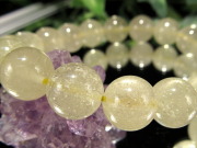 稀少 クリストバライト内包 リビアングラス ブレスレット 11mm×18珠 リビア砂漠の秘宝 隕石由来の天然インパクトガラス エジプト産 パワーストーン 天然石