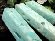 ブルーアラゴナイト 六角柱 ポイント 重さ80g-100g 1個売り 南国の海を閉じ込めたかのような輝き 透き通るような爽やかブルーカラー 人間的魅力を強化する石