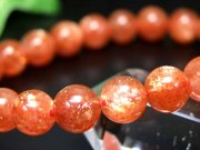 明るいオレンジ 4A+ サンストーン ブレスレット 7mm-8mm×24珠 太陽神の象徴 たっぷりインクルージョン 1点物 超透明 インド産 パワーストーン 天然石