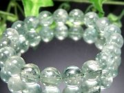 抜粋鑑別済み 虹入り 5A グリーンオリゴ クレース 天然フェルドスパー ブレスレット 10.5mm-11mm×19珠 サンストーンの母体となる鉱物 一点物 タンザニア産