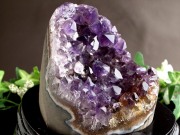 3A アメジスト クラスター 専用木製台座付 高さ127mm 重さ620g 極上 美結晶 愛の守護石 紫水晶 天然石 1点物 ブラジル産 パワーストーン 天然石