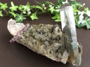 極限環境が生んだ水晶 ガルサ産 水晶クラスター 最大幅 約186mm 重さ 約828g 厳選1点物 ギャランティカード付き 多彩な内包物&荒々しい結晶 浄化 インテリア