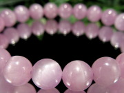 2A+ 優美なライラックピンク キャツアイ クンツァイト リチア輝石 ブレスレット 8mm-8.5mm×23珠 艶感抜群 純粋さと無償の愛の象徴 人間関係を良くする石