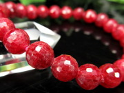 2A+ ブラッディルビー ミラーボールカット ブレスレット 7.5mm×24珠 妖艶濃厚真紅 宝石の女王 アフリカ産 パワーストーン 天然石