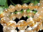 針多め 3A ゴールドルチルクォーツ ブレスレット 6.5mm-7mm×28珠 繊細針 ルチル際立つ透明感 金運の代表石 一点もの ブラジル産 パワーストーン 天然石