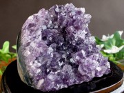 3A アメジスト クラスター 専用木製台座付 高さ98mm 重さ393.5g 極上 美結晶 愛の守護石 紫水晶 天然石 1点物 ブラジル産 パワーストーン 天然石