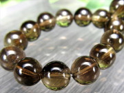 神秘的な陰影 富・商売繁盛をもたらす石 ゼウスクォーツ スモーキーシトリン ブレスレット 7mm-7.5mm×26珠 美しいブラックとイエローのコントラスト 黄水晶