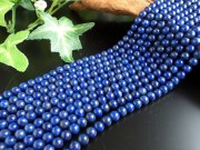 3A 約4mm-4.5mm珠 ラピスラズリ 一連 約38-40cm 12月の誕生石 深みある濃色ブルー 重厚感の群青色 アフガニスタン産 パワーストーン 天然石
