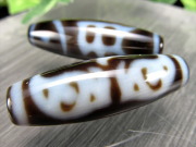 佛龍眼梵字天珠 普賢菩薩 辰・巳年 アン 約36mm-39mm 1個売り 天珠 至純天珠 チベット天珠 天然瑪瑙 パワーストーン 天然石