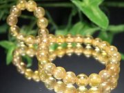 ガネーシャが宿る石 透明感あり プクラジストーン イエローサファイア ブレスレット 5.5mm-6mm×32珠 富と幸福・愛情をもたらす石 世界4大宝石の1つ