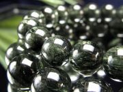 びっしり濃密タイプ 3A グリーンルチルクォーツ ブレスレット 11.5mm-12mm×17珠前後 ダークグリーン 注目のモザンビーク産 癒しのカラー