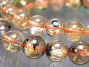 透明 3A 母岩ヘマタイト入り ゴールドルチルクォーツ ブレスレット 8.5mm-9mm×22珠前後 金針たっぷり 繊細針やタイチン入りも ブラジル産 パワーストーン