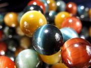 MIXタイガーアイ ブレスレット 10mm-10.5mm×19珠前後 鮮やかな発色 華やかMIXカラー キャッツアイ効果が美しい つやつや光沢 金運・仕事運の石 南アフリカ産