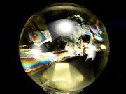 超透明 S級 虹入り シトリン 丸玉 台座付 直径約43mm 重さ112g 透明感抜群 金運 財運 幸運 お守りにも 一点もの ブラジル産 パワーストーン 天然石