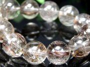 タイチン針 4A+ シルバーブロンズルチルクォーツ ブレスレット 10.5mm-11mm×19珠 煌き抜群 束シルバー針 水晶と針の絶妙バランス ビジネスのお守りに