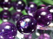 ＼アメジスト祭／ 虹入り 大珠 3A アメジスト 紫水晶 ブレスレット 14mm-14.5mm×15珠 透明感抜群濃い紫 愛の守護石 1点物 ブラジル産 パワーストーン 天然石