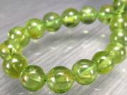 4A+ ペリドット ブレスレット 6mm-6.5mm×30珠 かんらん石 オリーブグリーン 8月誕生石 煌めく黄緑色 イブニングエメラルド 夜の宝石 一点もの ミャンマー産