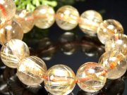板針タイチン 4A タイチン ゴールドタイチンルチルクォーツ ブレスレット 10mm-10.5mm×20珠 金運の代表石 明るめ煌めきキラキラ針 一点もの ブラジル産