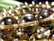 ゼウスクォーツ スモーキー ファントム シトリン ブレスレット 12mm-12.5mm×17珠前後 透明感抜群 シャンパンゴールド 金運 商売繁盛のお守り