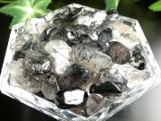 大粒タイプ ブラックルチルクォーツ さざれ石 200g 約5ミリ-15ミリ ビジネスマンや受験生に 最強勝ち運ルチル 黒針入り水晶さざれ パワーストーン ブラジル産
