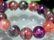 店頭展示中 バイヤー厳選 本気のスーパーセブン・金属光沢有り S級 スーパーセブン ブレスレット 8mm-8.5mm×23珠 7つ全部揃ってます 極上一点物 ブラジル産