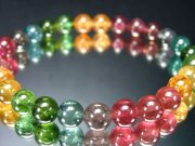 奇跡を起こす7色揃い S級 濃色 MIXトルマリン 電気石 ブレスレット 6.5mm-7mm×27珠 キャンディーカラー 幸運・健康を引き寄せる石 極上宝石質グレード 1点物
