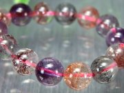 お宝珠有り・金属光沢有り S級 スーパーセブン ブレスレット 8mm-8.5mm×23珠 7つ全部揃ってます 一点物 ブラジル産 パワーストーン 天然石