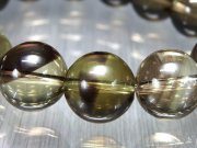 大珠 5A ゼウスクォーツ スモーキーファントムシトリン ブレスレット 15mm-15.5mm×14珠 透明感際立つシャンパンゴールド 金運・商売繁盛のお守り