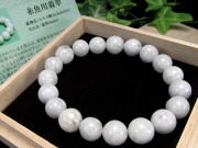 ほんのりブルー 糸魚川翡翠 ブレスレット 桐箱・証明書付 10mm-11mm×19珠 日本の国石 翡翠 成功と繁栄の象徴 5月の誕生石 糸魚川 翡翠 ひすい ヒスイ お守り