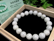 ほんのりブルー 糸魚川翡翠 ブレスレット 桐箱・証明書付 10mm-11mm×19珠 日本の国石 翡翠 成功と繁栄の象徴 5月の誕生石 糸魚川 翡翠 ひすい ヒスイ お守り
