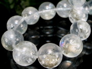 マーカサイトインクォーツ 白鉄鉱入り水晶 ブレスレット 10.5mm-11mm×19珠 希少なマーカサイトとライモナイトの共演 酸化が生み出す自然な色彩変化