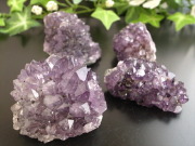 4個セット フラワーアメジスト クラスター 重さ 計170g 美結晶 愛の守護石 紫水晶 天然石 1点物 ブラジル産 パワーストーン 天然石
