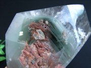 幾重にも重なる 千層庭園 5A 鏡花水月 グリーンガーデンクォーツ ポリッシュ ポイント 置物 専用木製台座付き 高さ約161mm 重さ1159g グリーンガーデン水晶