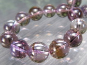 3A アメトリン ブレスレット 8mm-8.5mm×23珠 透明感抜群 最高の能力を引き出す石 2種の鉱物が織り成す神秘の石 1点もの ブラジル産 パワーストーン 天然石
