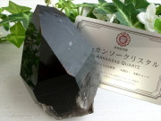 待望の再入荷 アーカンソー 州 産 モリオン 原石 最大幅約61mm 重さ237g 最強の魔除け 邪気払いの石 1点物 艶々極上 黒水晶 アーカンソー 州 産