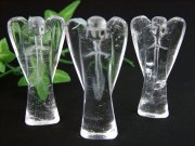 レムリアン水晶 エンジェル 彫刻置物 ギャランティカード付 1個売り 高さ約57mm前後 古代の叡智を封じ込めた水晶 レムリアンクリスタル 可愛いミニサイズ