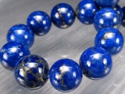 3A + ラピスラズリ ブレスレット 10mm-10.5mm×20珠 12月の誕生石 聖なる石 瑠璃と黄鉄鉱の絶妙バランスつやつや光沢 一点物 アフガニスタン産