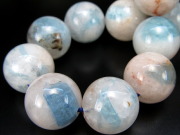 9/15委託中 アイランド アクアマリン ブレスレット 13mm-13.5mm×16珠 3月 誕生石 アクアマリン 藍玉 一点もの ブラジル産 パワーストーン 天然石