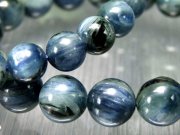 ブラック カイヤナイト ブレスレット 11.5mm-12mm×18珠前後 流通量減少 入手困難 幾重にも重なる濃淡様々な結晶 独立心や探求心を強める石 ブラジル産