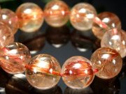 希少な タイチン針 4A オレンジ ルチルクォーツ ブレスレット 11mm-12mm×18珠 金運と活力の石 一点もの ブラジル産 パワーストーン 天然石 タイチンルチル